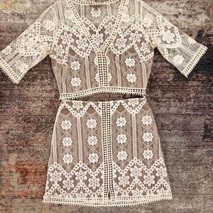 For Love and Lemons White Lace Set